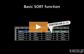 Video thumbnail for Basic SORT function example
