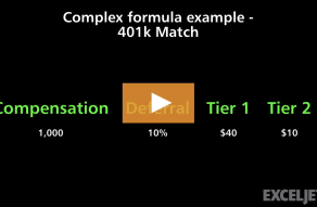 Video thumbnail for Complex formula example 401k Match