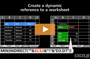 Video thumbnail for Create a dynamic reference to a worksheet