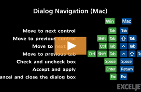 Video thumbnail for Shortcuts for Excel dialog boxes (Mac)