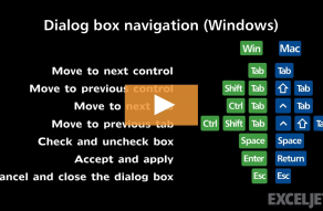 Video thumbnail for Shortcuts for Excel dialog boxes (Win)