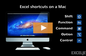 Video thumbnail for Excel shortcuts on a Mac