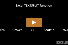 Video thumbnail for Excel TEXTSPLIT function