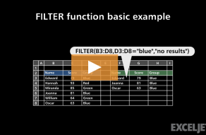 Video thumbnail for FILTER function basic example