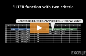 Video thumbnail for FILTER function with two criteria