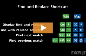 Video thumbnail for Shortcuts to find and replace