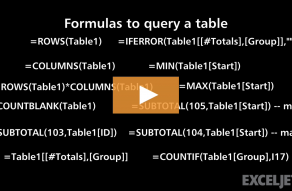 Video thumbnail for Formulas to query a table