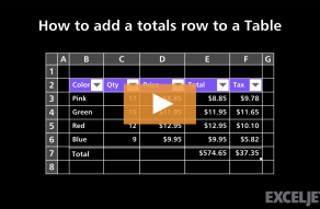 Video thumbnail for How to add a totals row to a Table