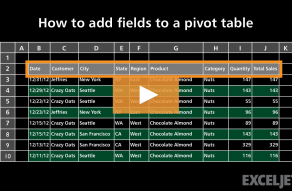 Video thumbnail for How to add fields to a pivot table