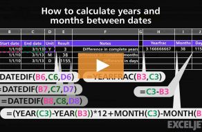 Video thumbnail for How to calculate years and months between dates 