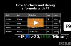 Video thumbnail for How to check and debug a formula with F9