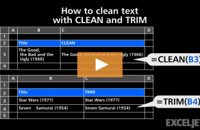 Video thumbnail for How to clean text with CLEAN and TRIM