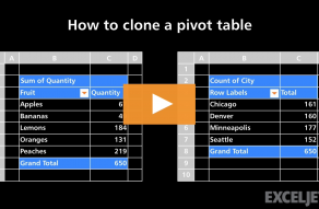 Video thumbnail for How to clone a pivot table