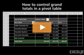 Video thumbnail for How to control grand totals in a pivot table