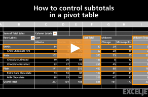 Video thumbnail for How to control subtotals in a pivot table