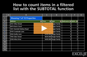 Video thumbnail for How to count items in a filtered list