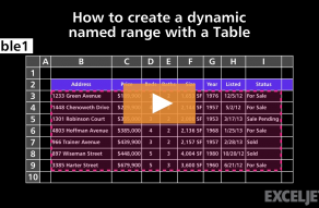 Video thumbnail for How to create a dynamic named range with a Table