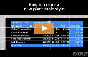 Video thumbnail for How to create a new pivot table style