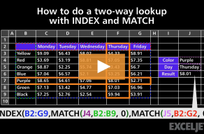Video thumbnail for How to do a two-way lookup with INDEX and MATCH