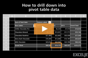 Video thumbnail for How to drill down into a pivot table
