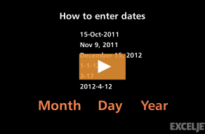 Video thumbnail for How to enter dates in Excel