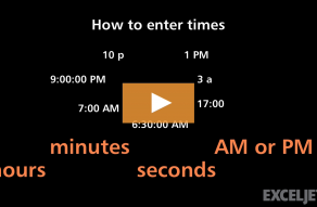 Video thumbnail for How to enter times in Excel