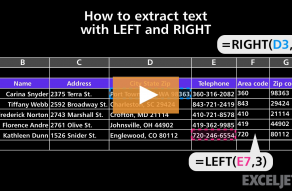 Video thumbnail for How to extract text with LEFT and RIGHT