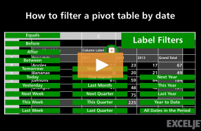 Video thumbnail for How to filter a pivot table by date