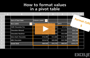 Video thumbnail for How to format numbers in a pivot table
