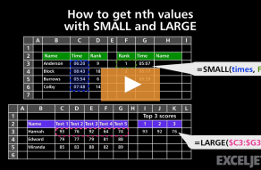 Video thumbnail for How to get nth values with SMALL and LARGE