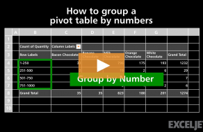 Video thumbnail for How to group a pivot table by numbers