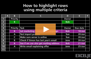 Video thumbnail for How to highlight rows using multiple criteria