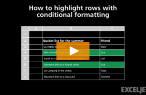 Video thumbnail for How to highlight rows with conditional formatting