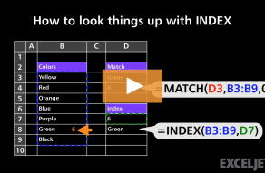 Video thumbnail for How to look things up with INDEX