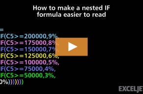 Video thumbnail for How to make a nested IF formula easier to read