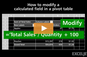 Video thumbnail for How to modify a calculated field in a pivot table