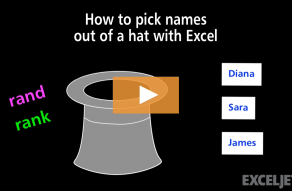 Video thumbnail for How to pick names out of a hat with Excel