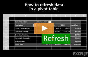 Video thumbnail for How to refresh data in a pivot table
