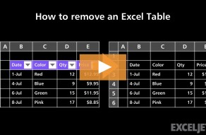 Video thumbnail for How to remove an Excel Table