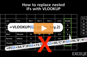 Video thumbnail for How to replace nested IFs with VLOOKUP