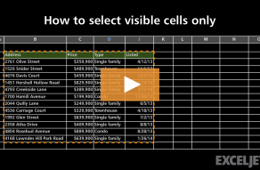 Video thumbnail for How to select visible cells only