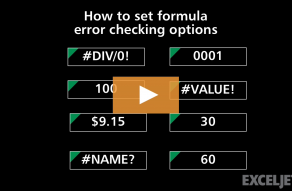Video thumbnail for How to set formula error checking options