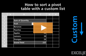 Video thumbnail for How to sort a pivot table with a custom list