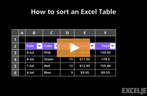 Video thumbnail for How to sort an Excel Table