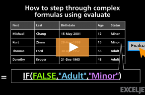 Video thumbnail for How to step through complex formulas using Evaluate