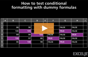 Video thumbnail for How to test conditional formatting with dummy formula