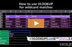 Video thumbnail for How to use VLOOKUP for wildcard matches