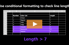 Video thumbnail for How to check line length with conditional formatting