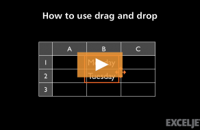 Video thumbnail for How to use drag and drop in Excel