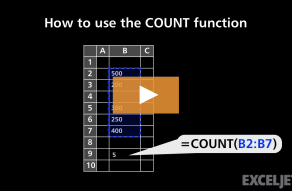 Video thumbnail for How to use the COUNT function